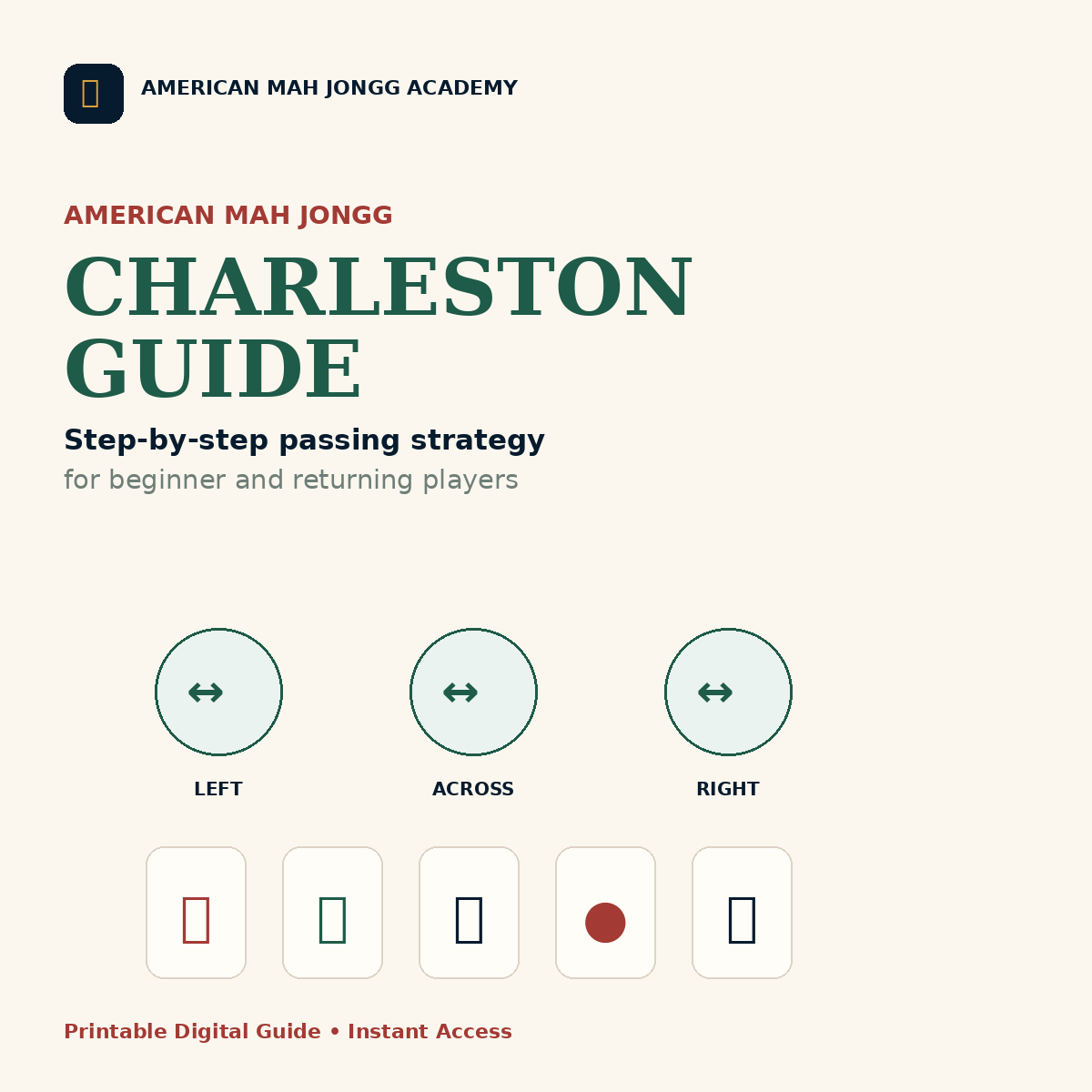 American Mah Jongg Charleston Guide digital product cover